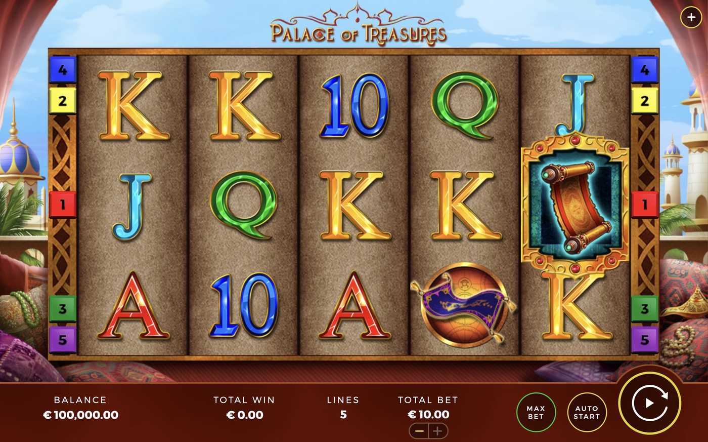 Palace of Treasures: image of main menu