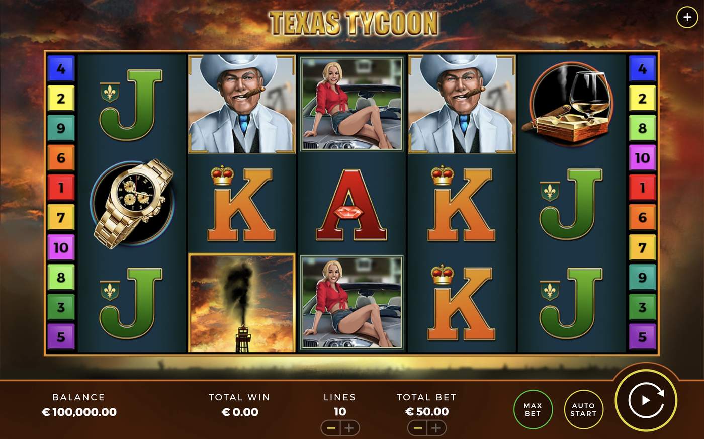 Texas Tycoon: image of main menu