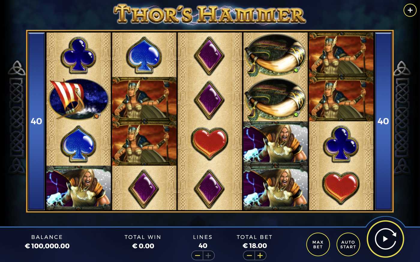 Thor's Hammer: image of main menu