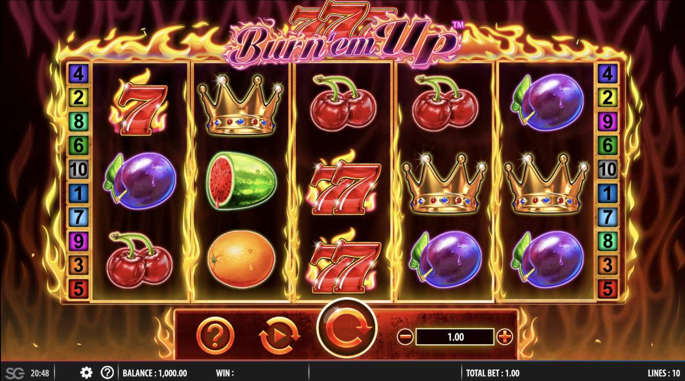777 Burn 'Em Up: image of main menu