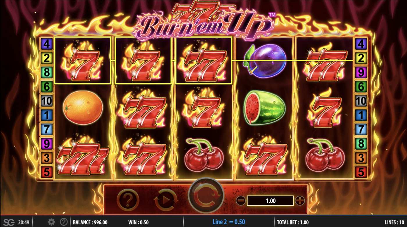 777 Burn 'Em Up: image of winning