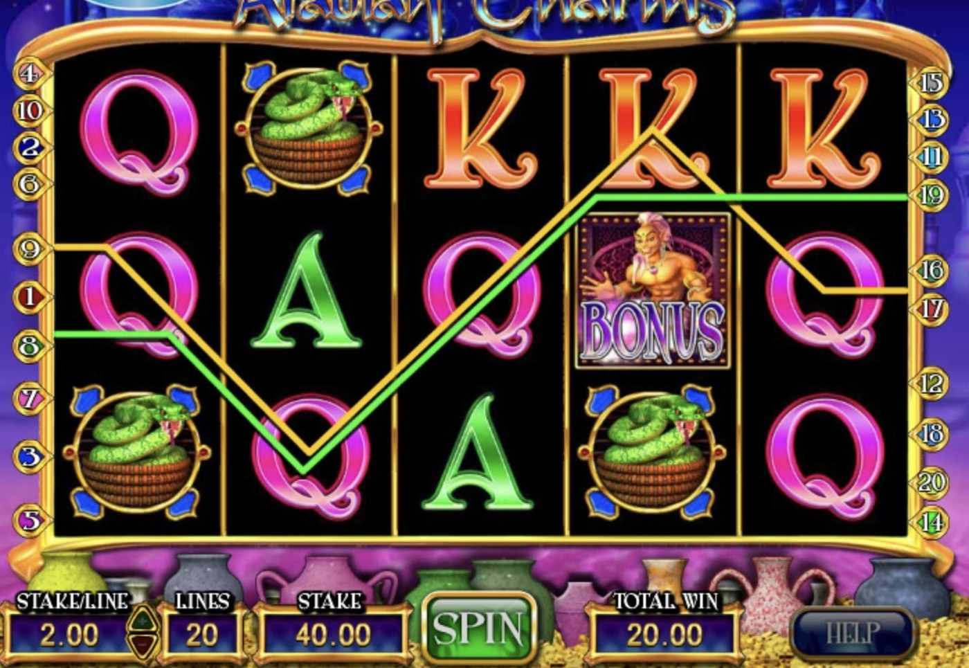 Arabian Charms: image of winning
