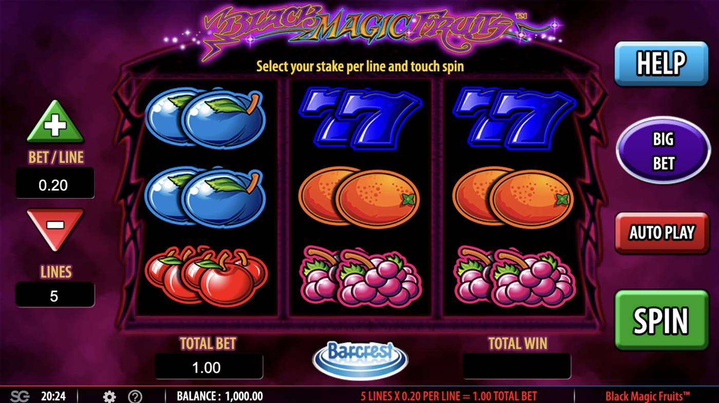 Black Magic Fruits: image of main menu