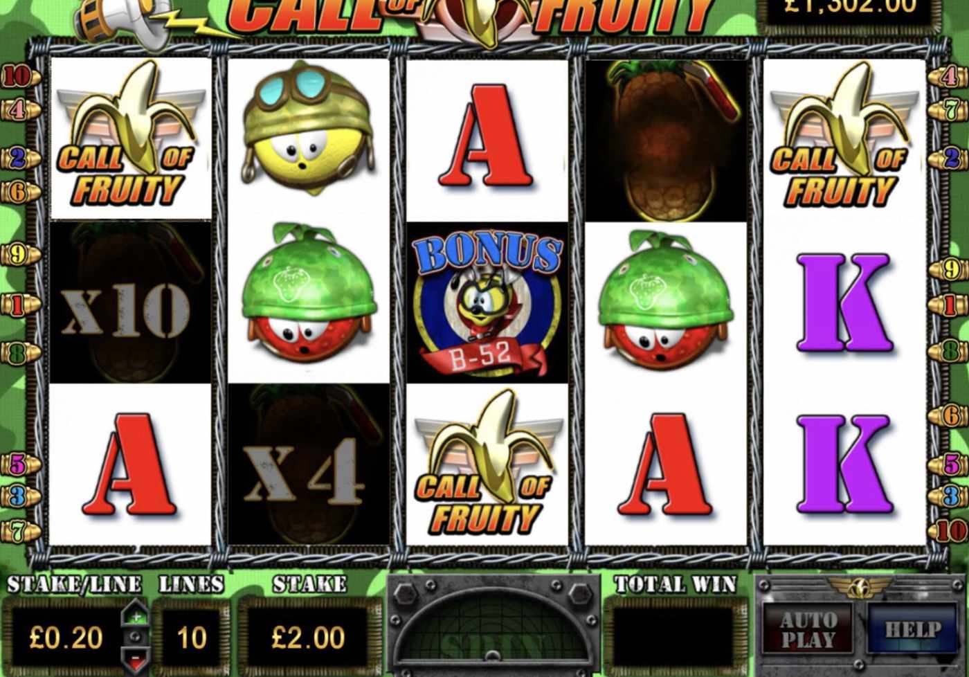 Call of Fruity: image of main menu