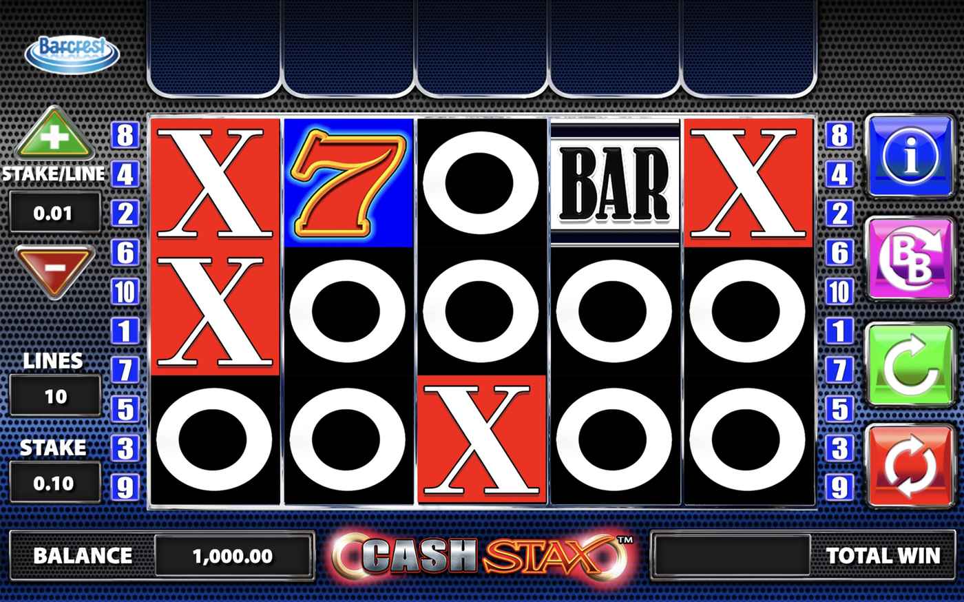 Cash Stax: image of main menu