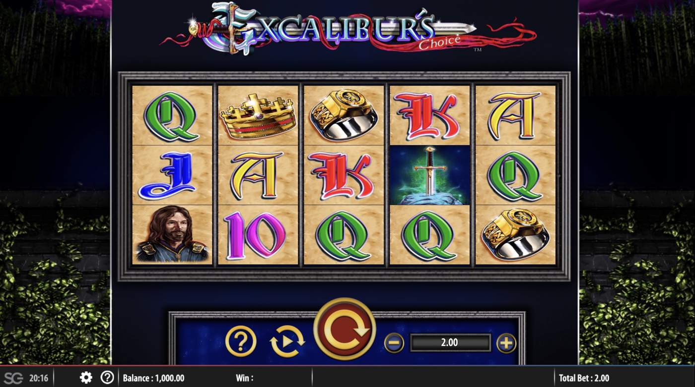 Excalibur's Choice: image of main menu
