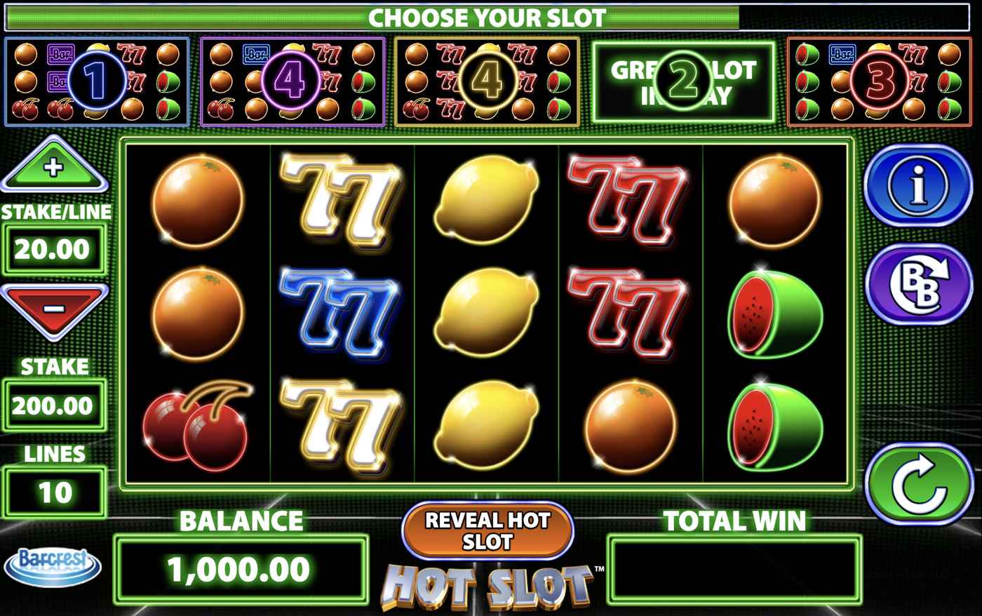 Hot Slot: image of main menu