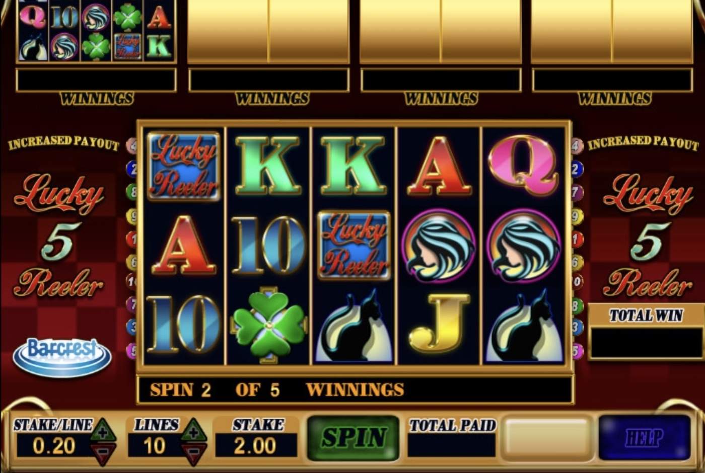 Lucky 5 Reeler: image of main menu