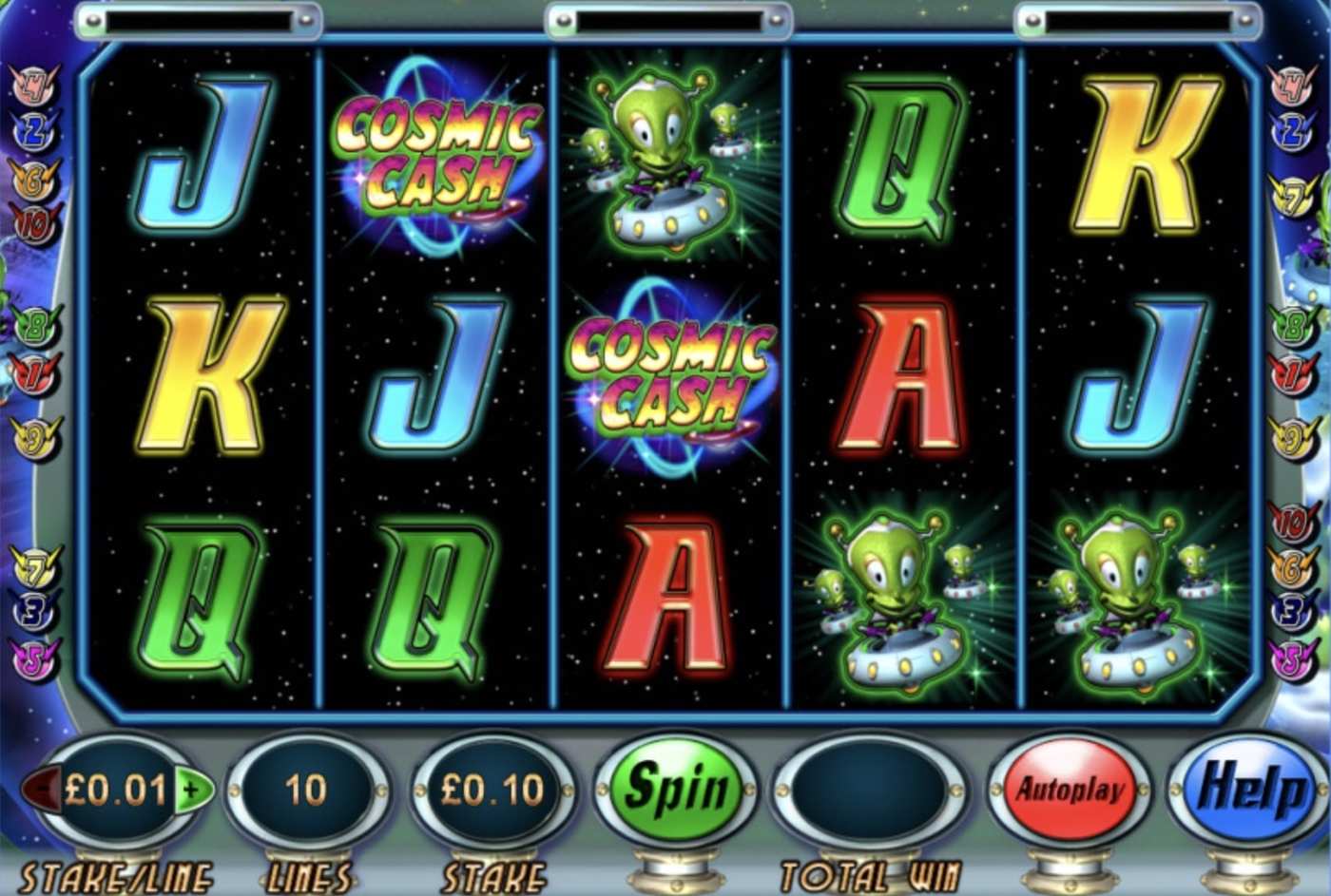 Money Mad Martians Cosmic Cash: image of main menu