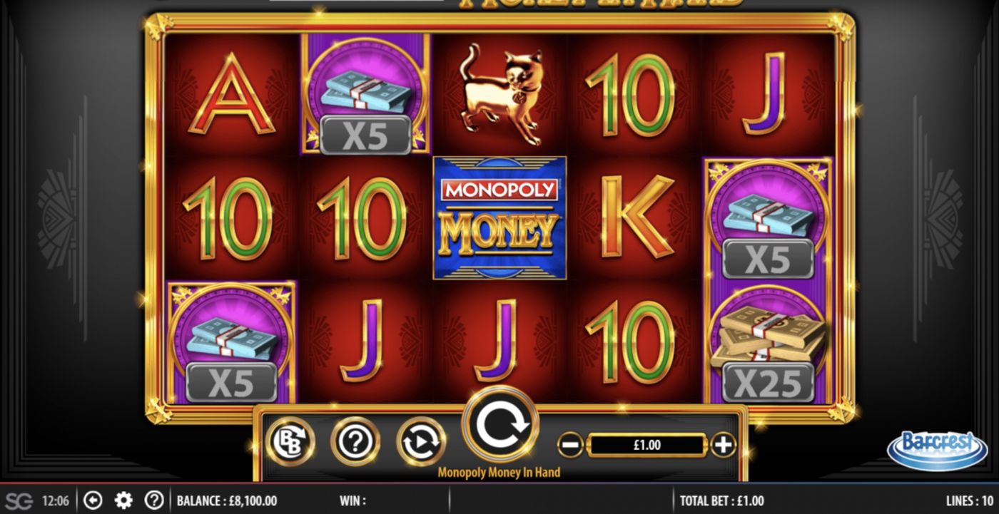 Monopoly Money in Hand: image of main menu