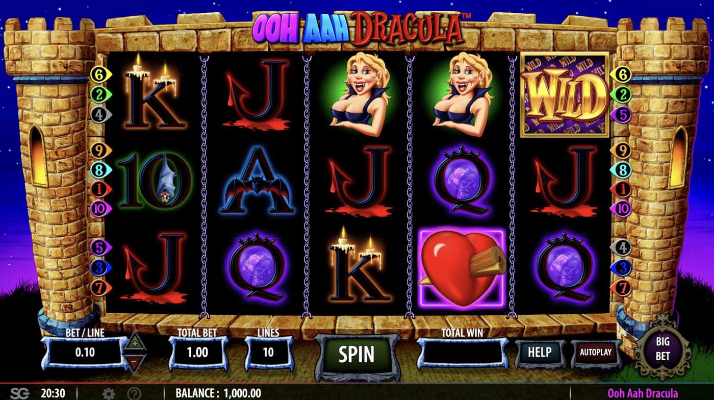 Ooh Aah Dracula: image of main menu