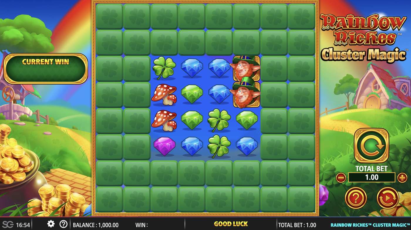 Rainbow Riches Cluster Magic: image of main menu