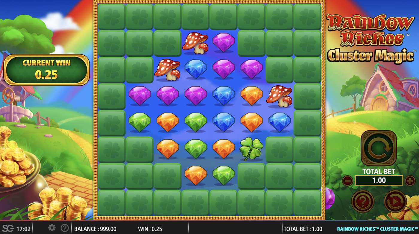 Rainbow Riches Cluster Magic: image of winning