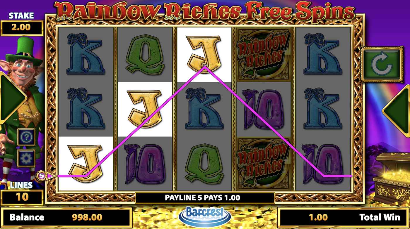 Rainbow Riches Free Spins: image of winning