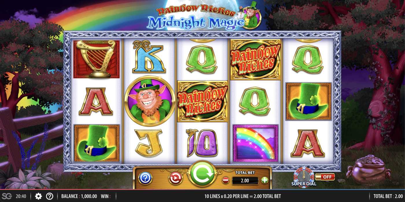 Rainbow Riches Midnight Magic: image of main menu
