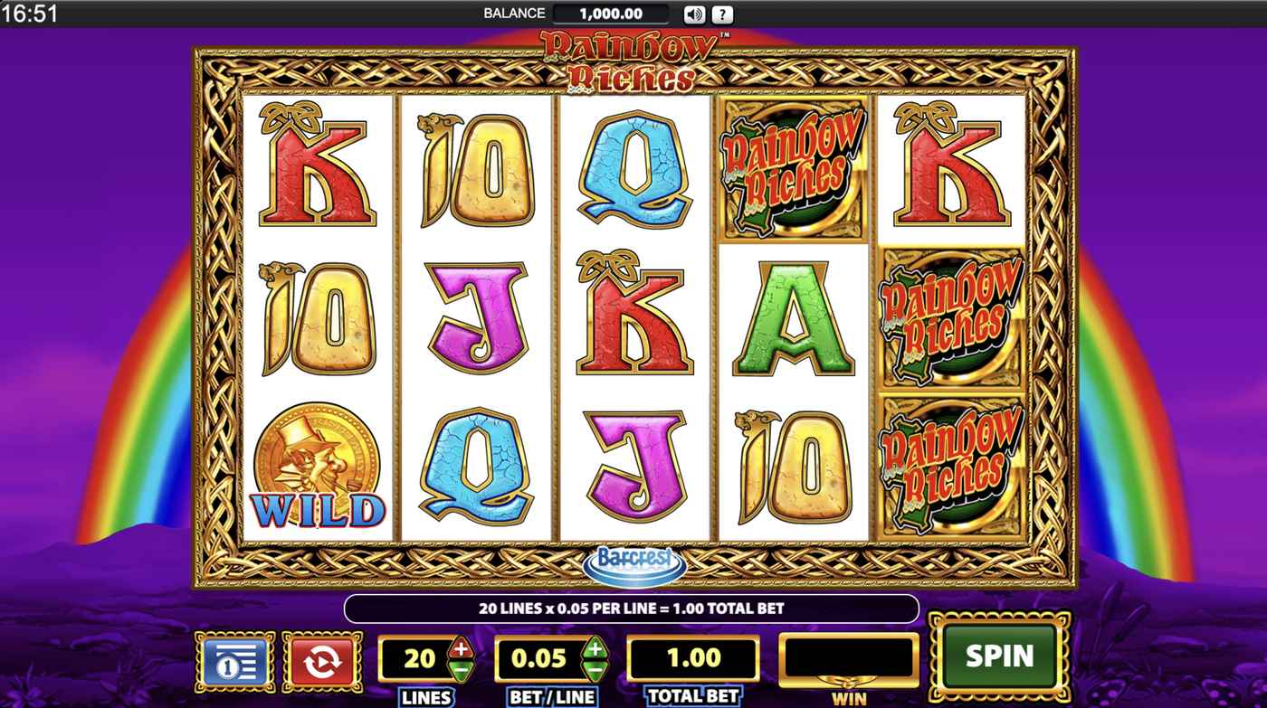 Rainbow Riches: image of main menu