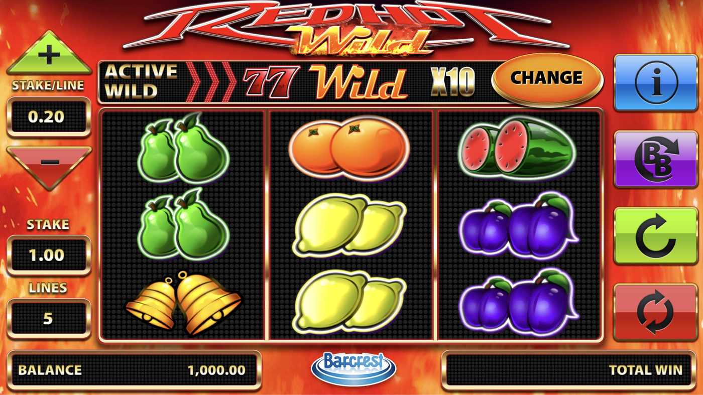 Red Hot Wild: image of main menu
