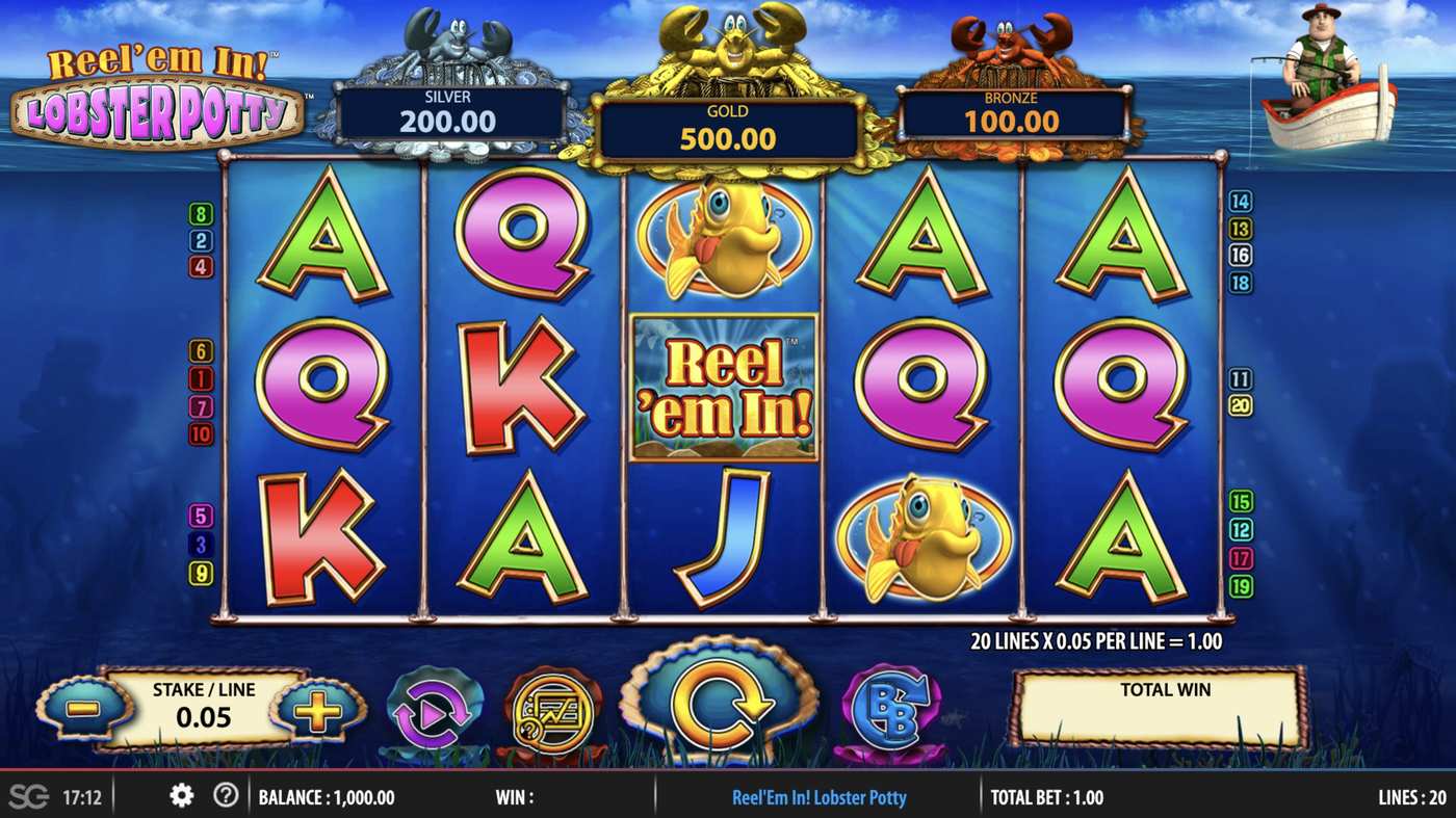 Reel 'em In Lobster Potty: image of main menu