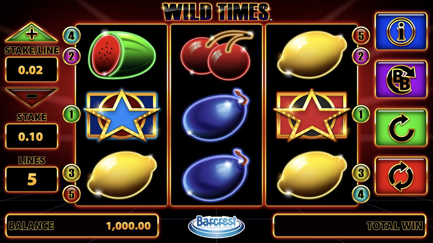 Wild Times: image of main menu