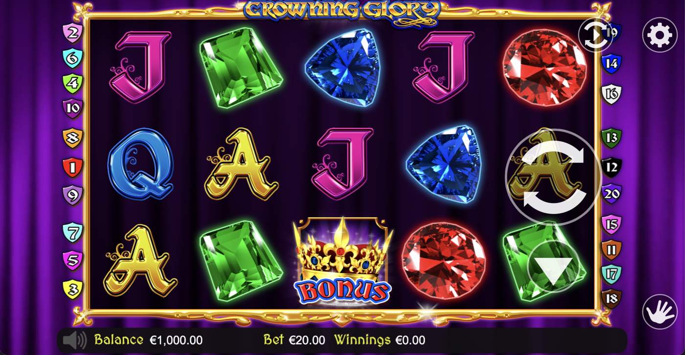 Crowning Glory: image of main menu