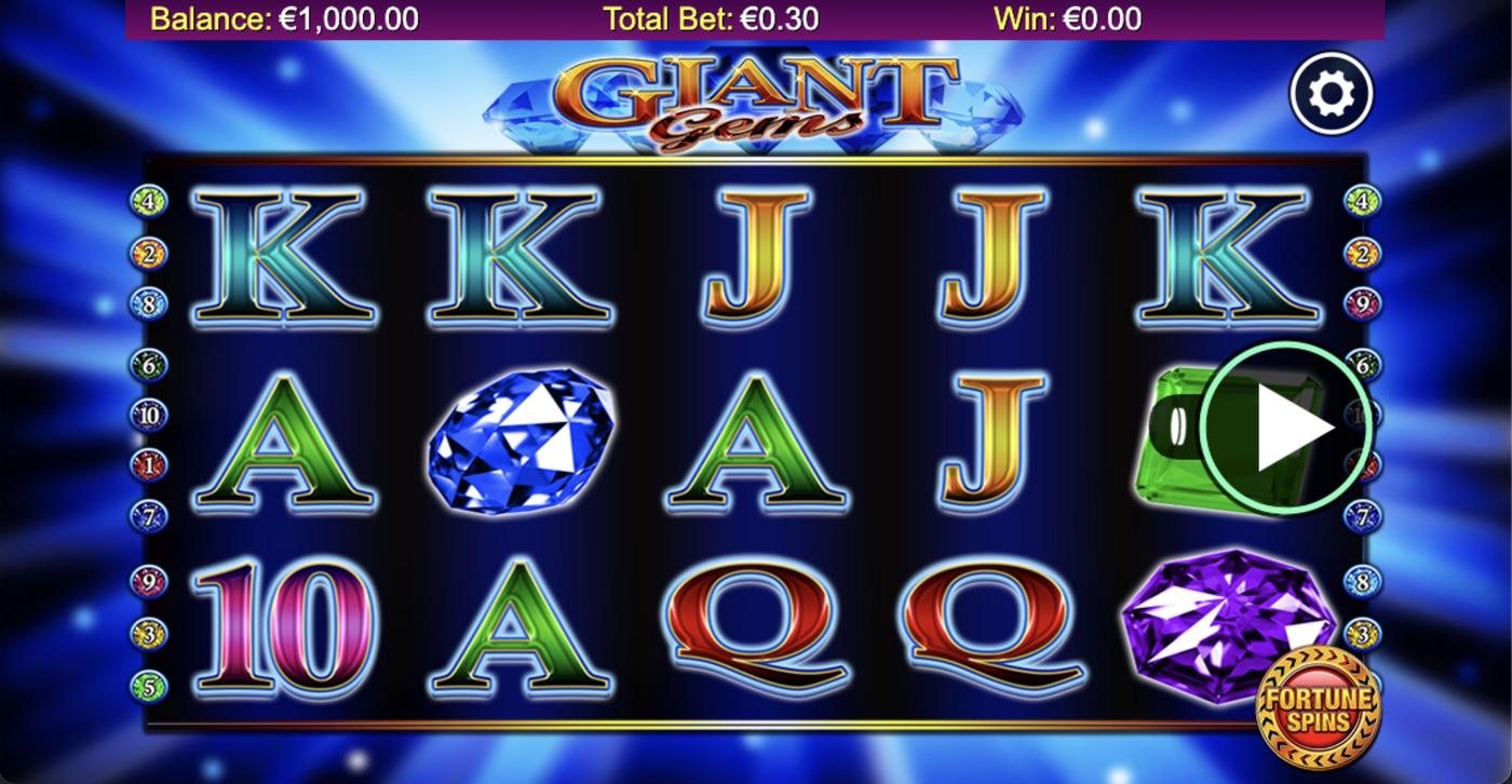 Giant Gems: image of main menu