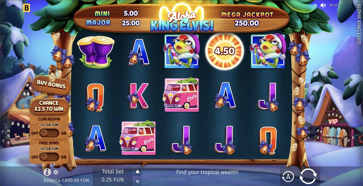 Aloha King Elvis: image of main menu