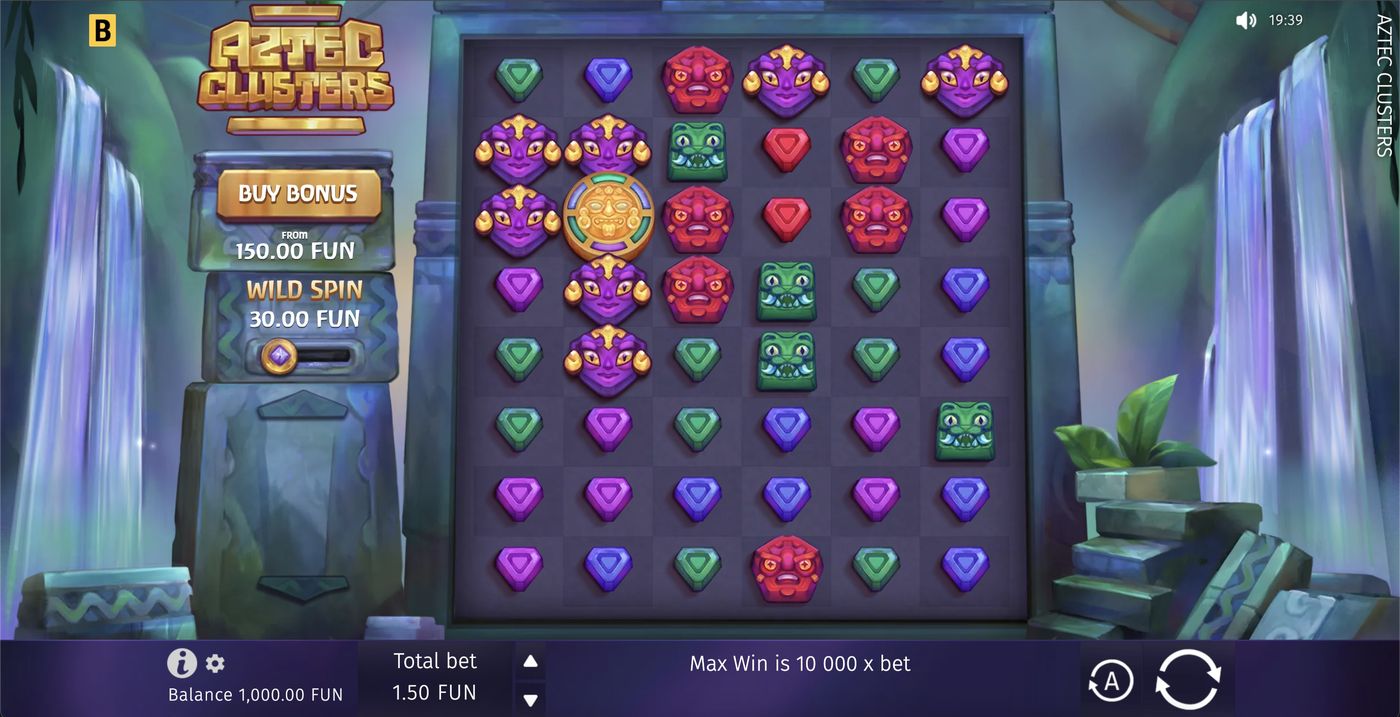 Aztec Clusters: image of main menu