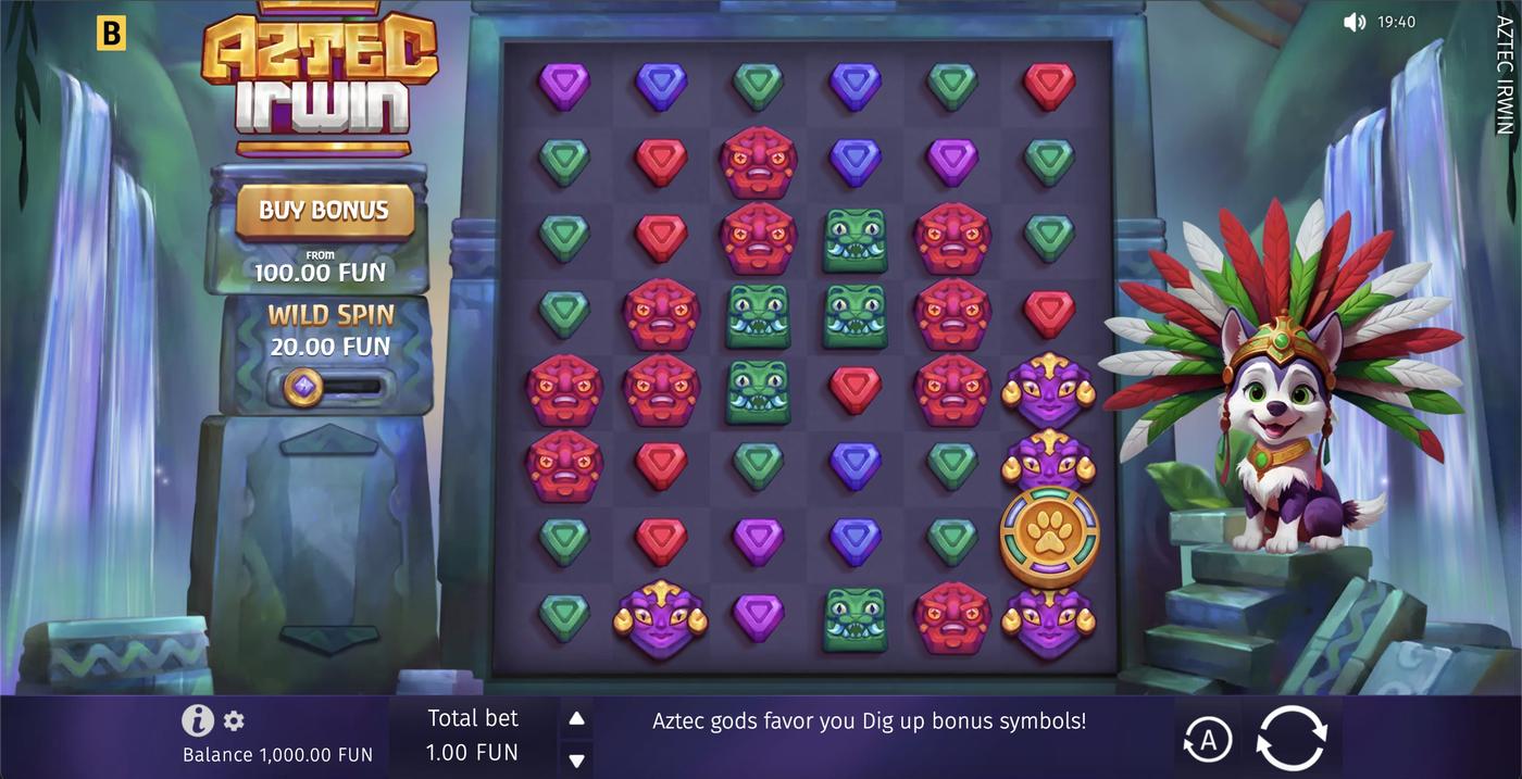 Aztec Irwin: image of main menu