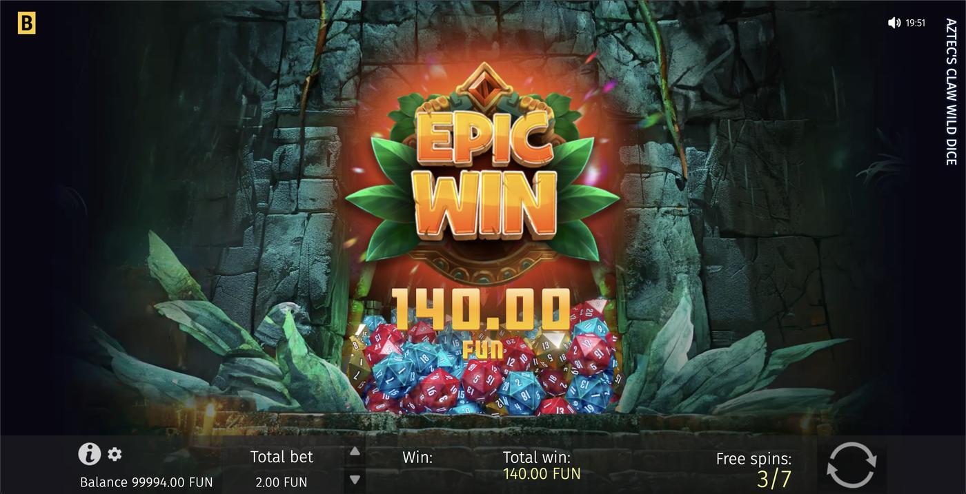 Aztec's Claw Wild Dice: image of winning