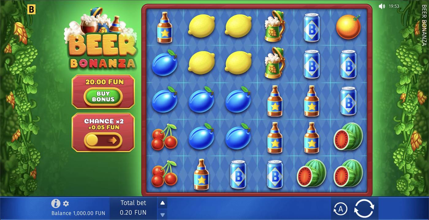 Beer Bonanza: image of main menu