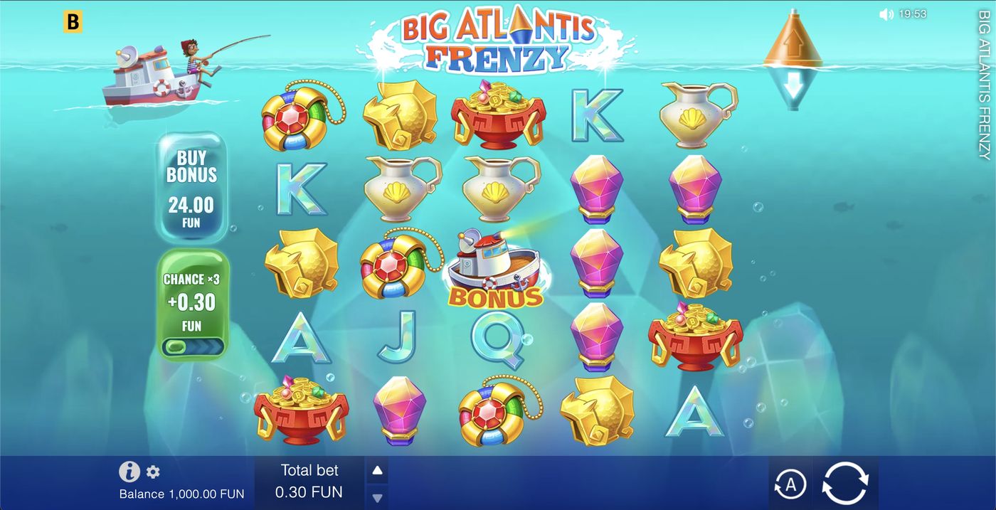 Big Atlantis Frenzy: image of main menu