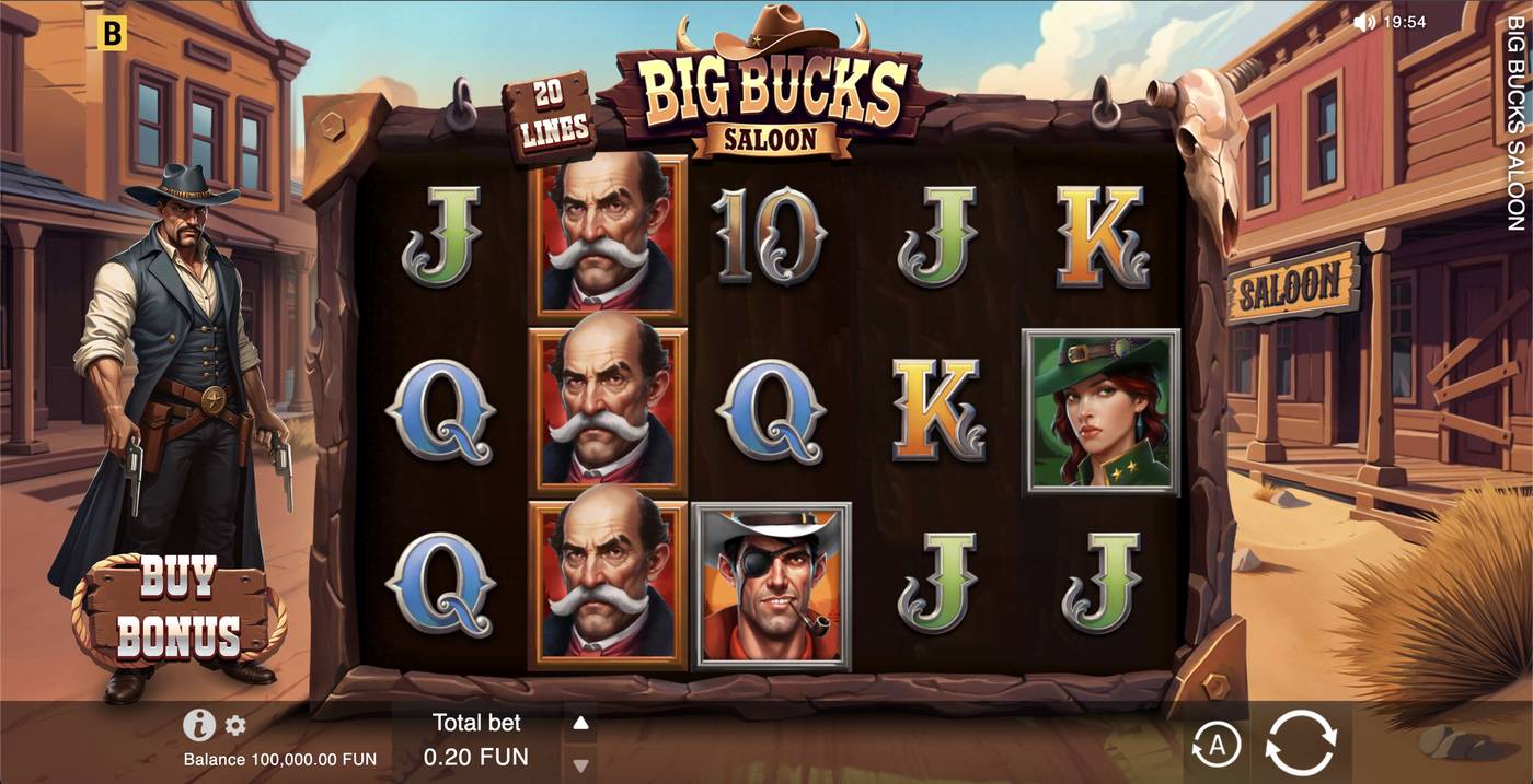 Big Bucks Saloon: image of main menu
