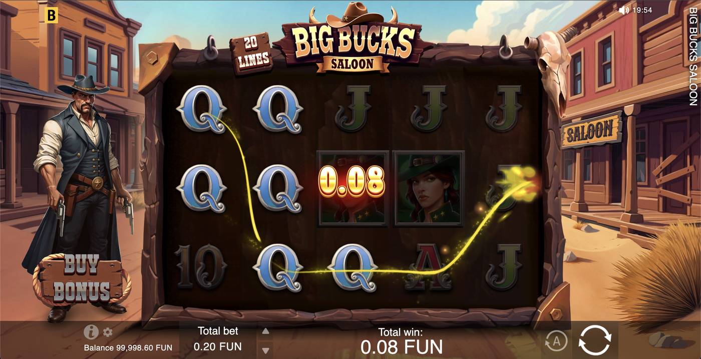 Big Bucks Saloon: image of winning