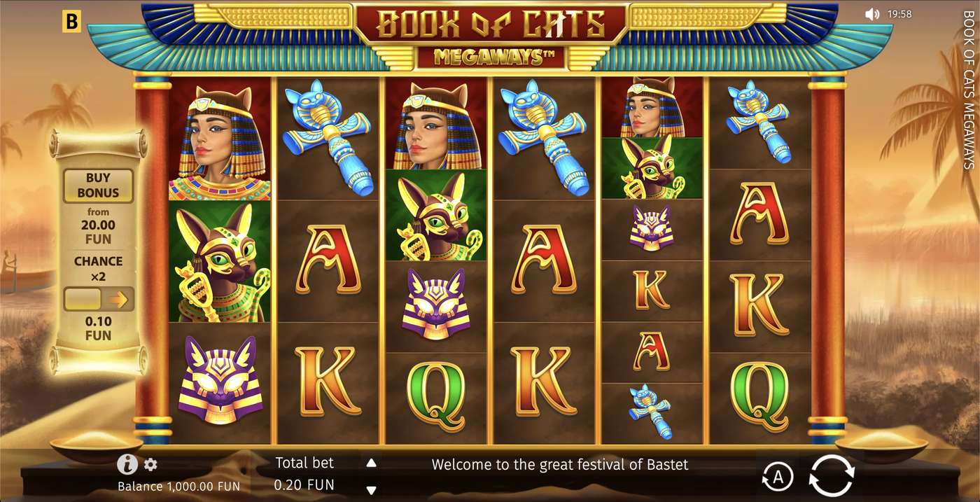 Book of Cats Megaways: image of main menu