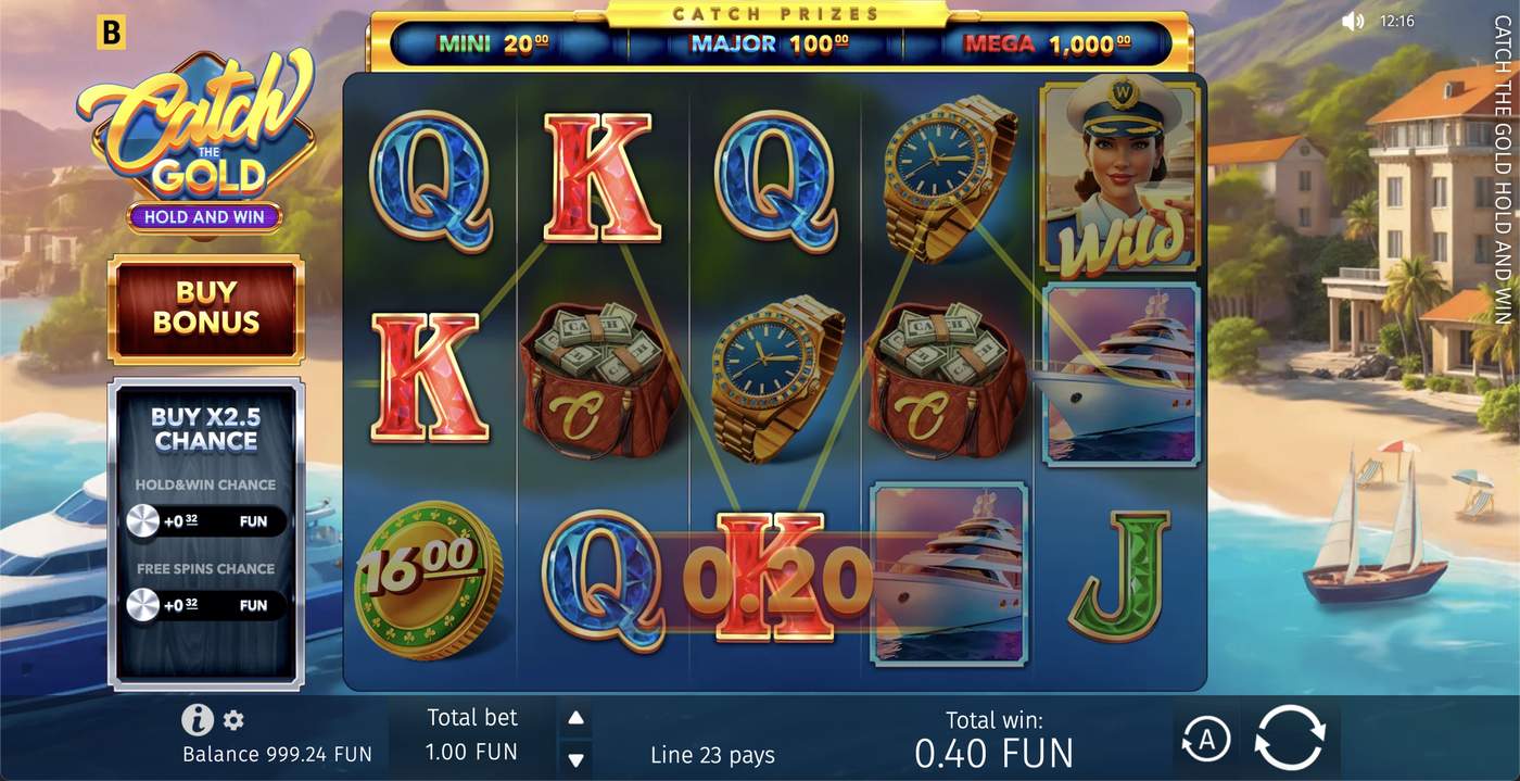Catch the Gold Hold and Win: image of winning