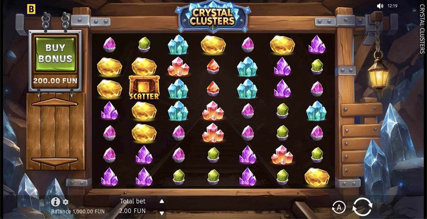 Crystal Clusters: image of main menu