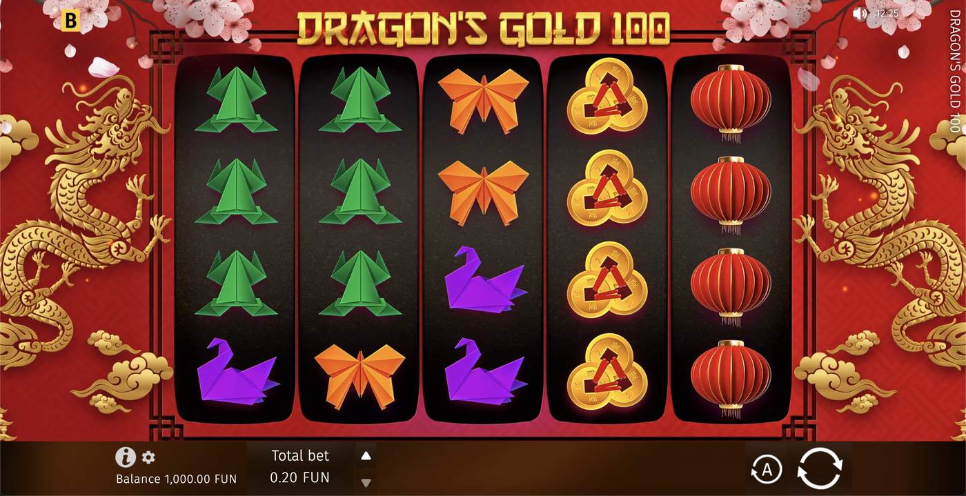 Dragon's Gold 100: image of main menu