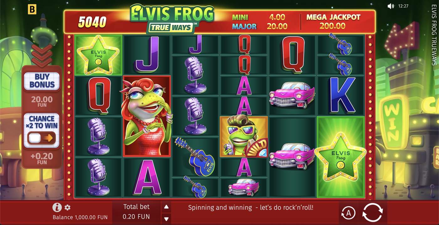 Elvis Frog Trueways: image of main menu