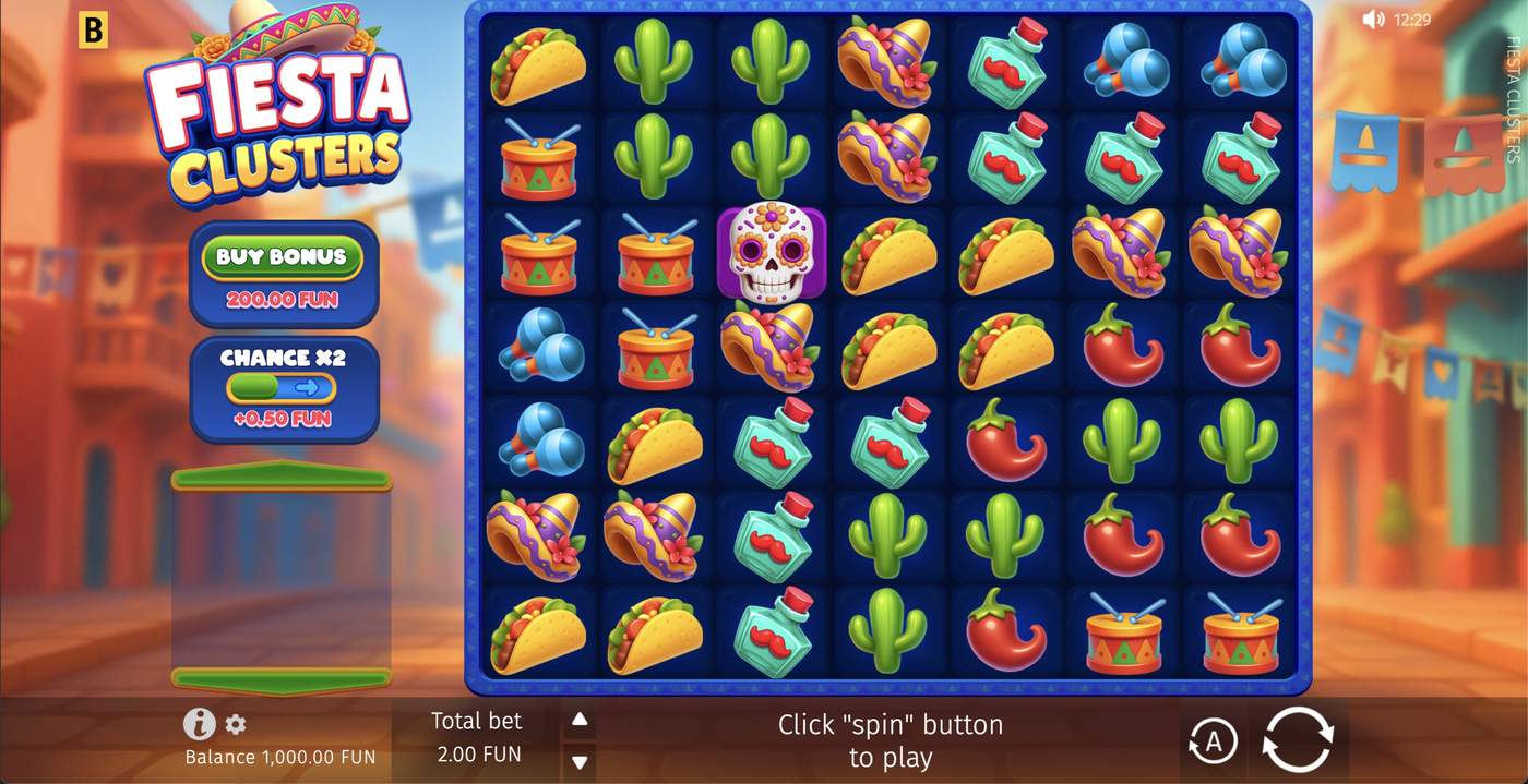 Fiesta Clusters: image of main menu