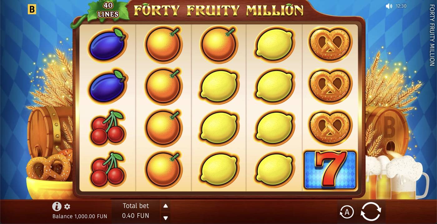 Forty Fruity Million: image of main menu