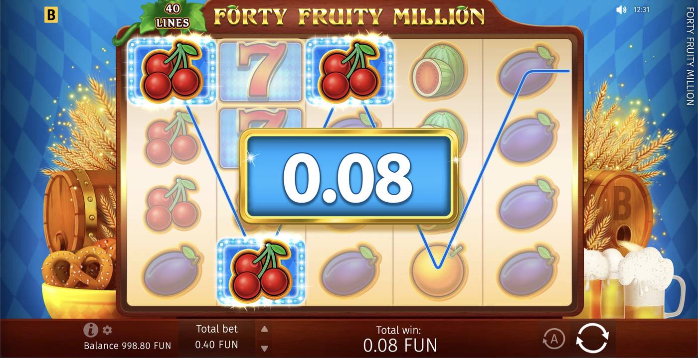 Forty Fruity Million: image of winning