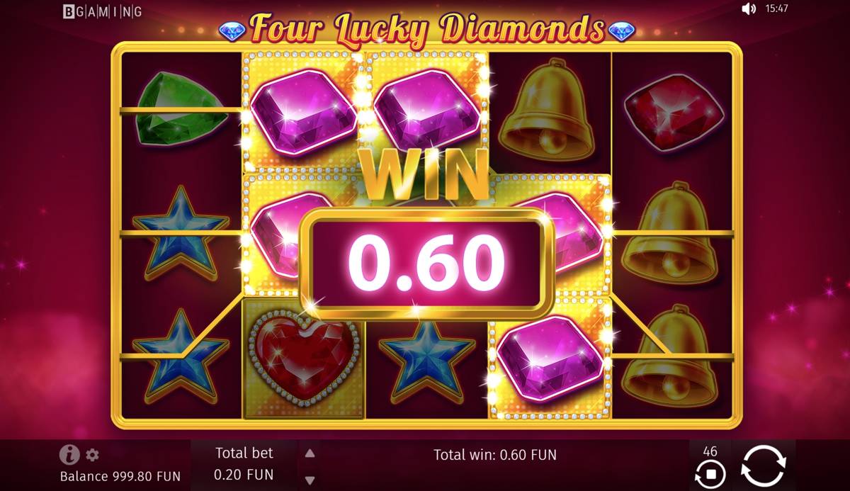 Four Lucky Diamonds: image of winning