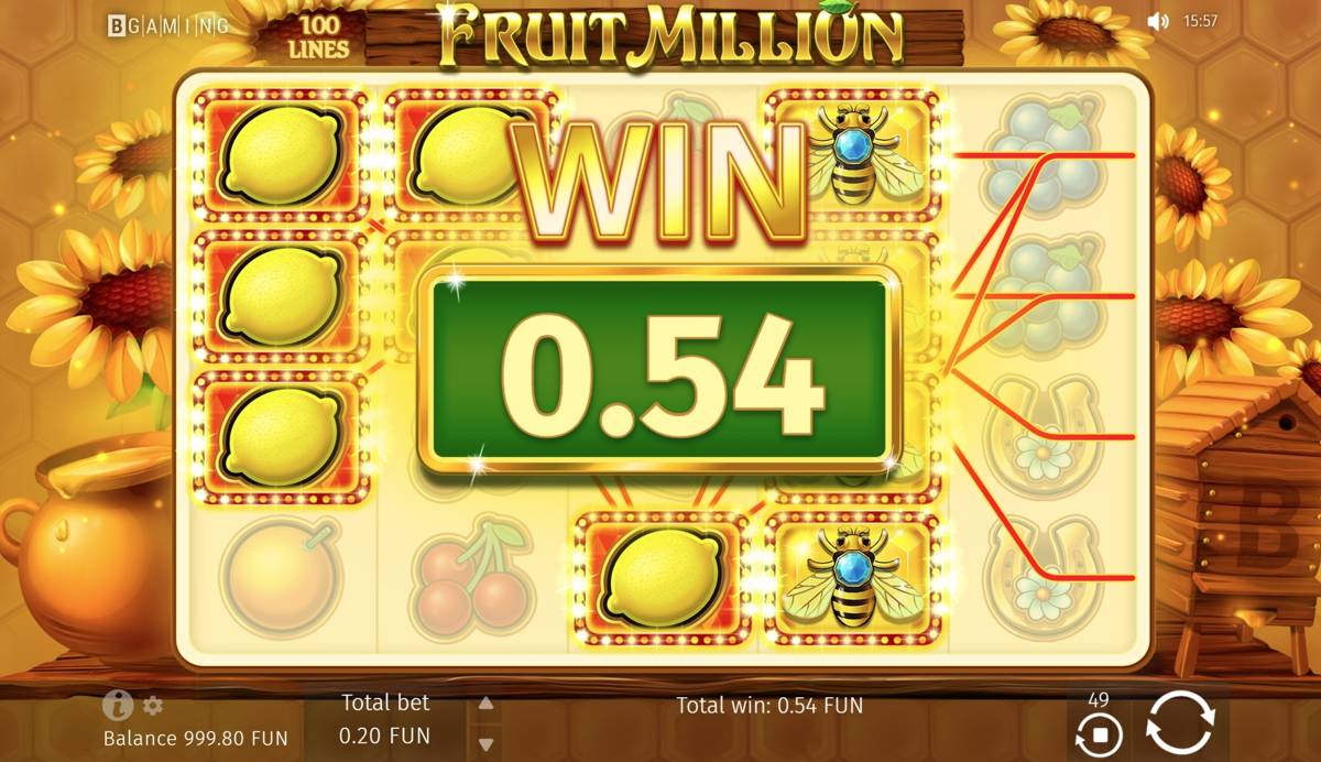 Fruit Million Summer Edition: image of winning
