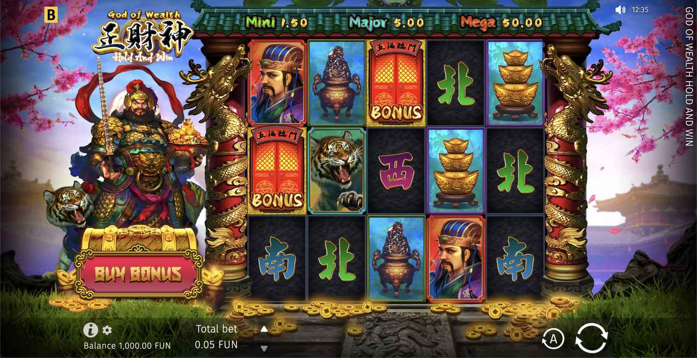 God of Wealth Hold And Win: image of main menu