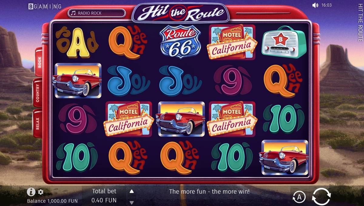 Hit the Route: image of main menu
