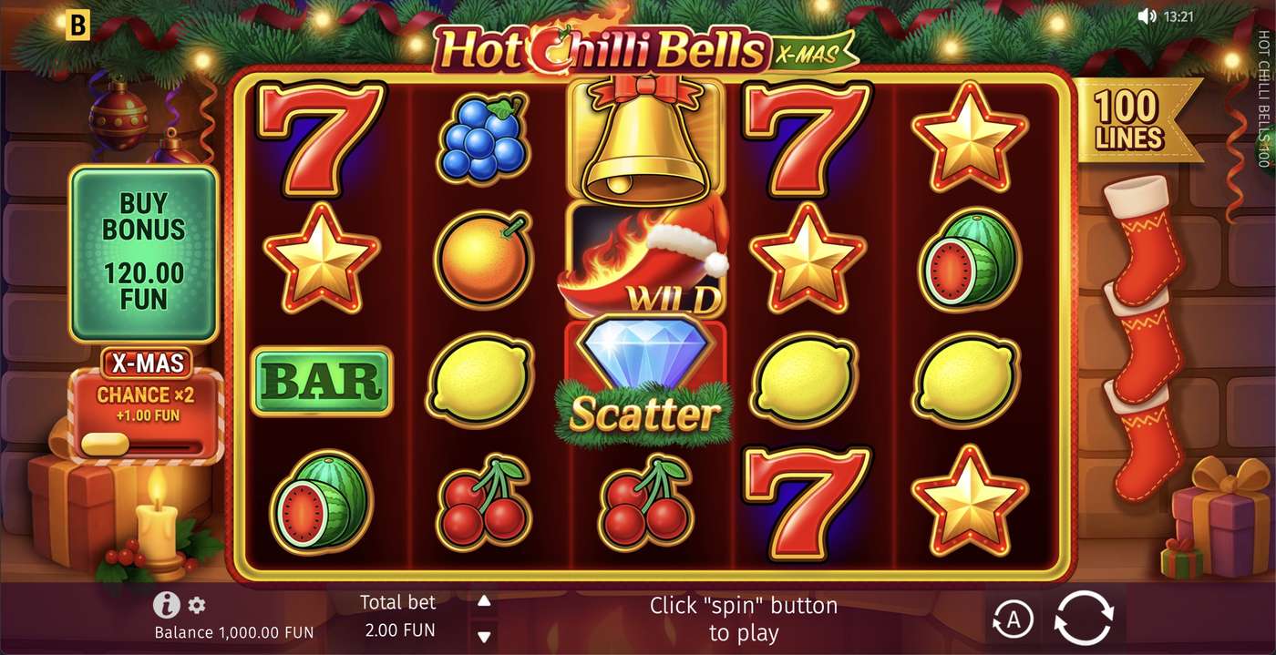 Hot Chilli Bells 100: image of main menu