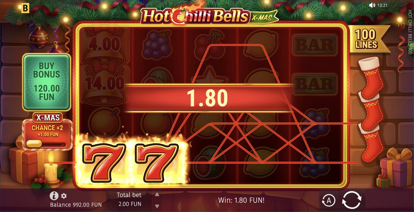 Hot Chilli Bells 100: image of winning