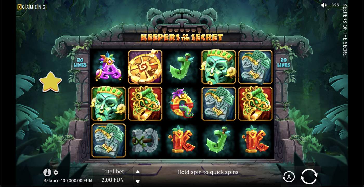 Keepers Of The Secret: image of main menu