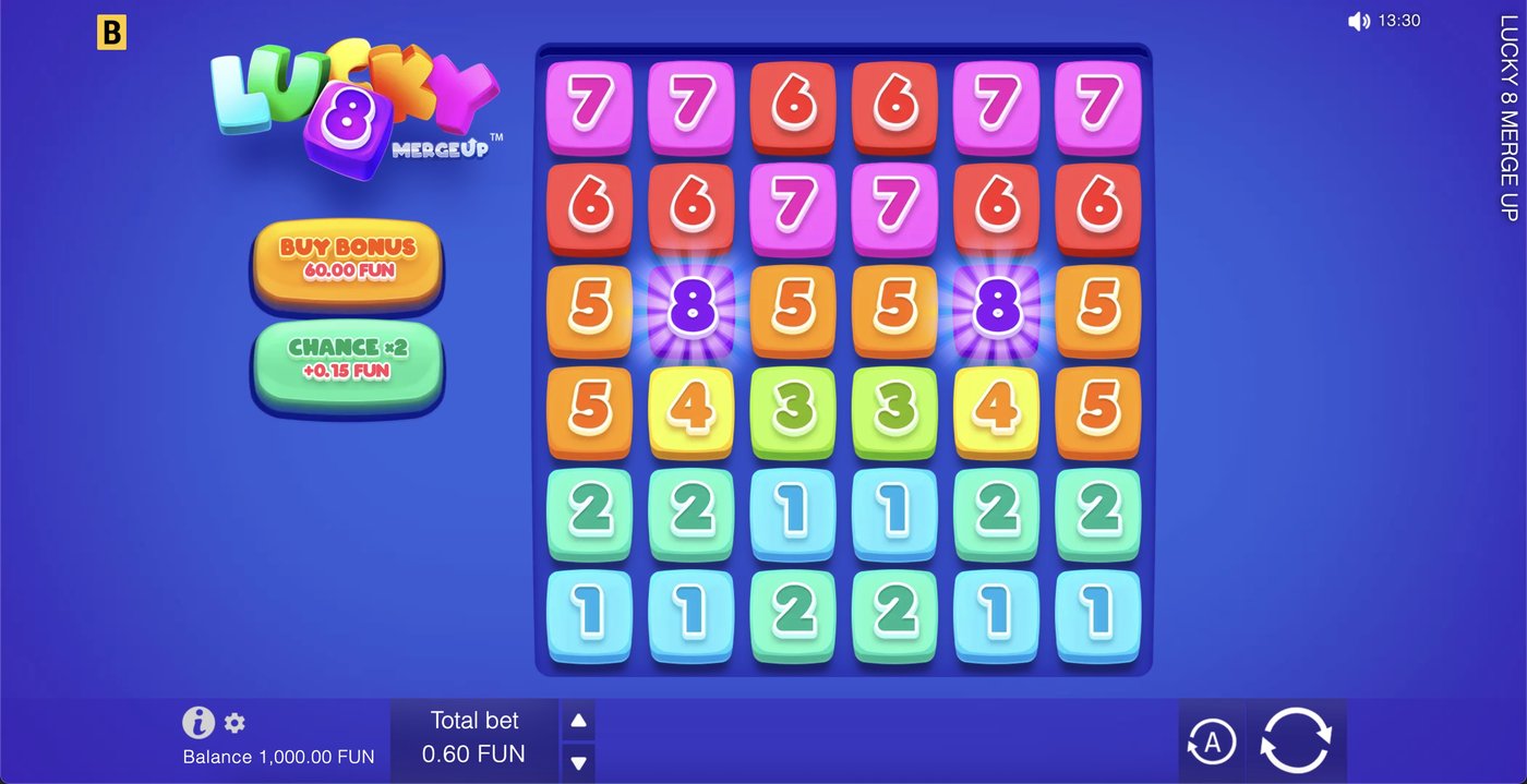 Lucky 8 Merge Up: image of main menu