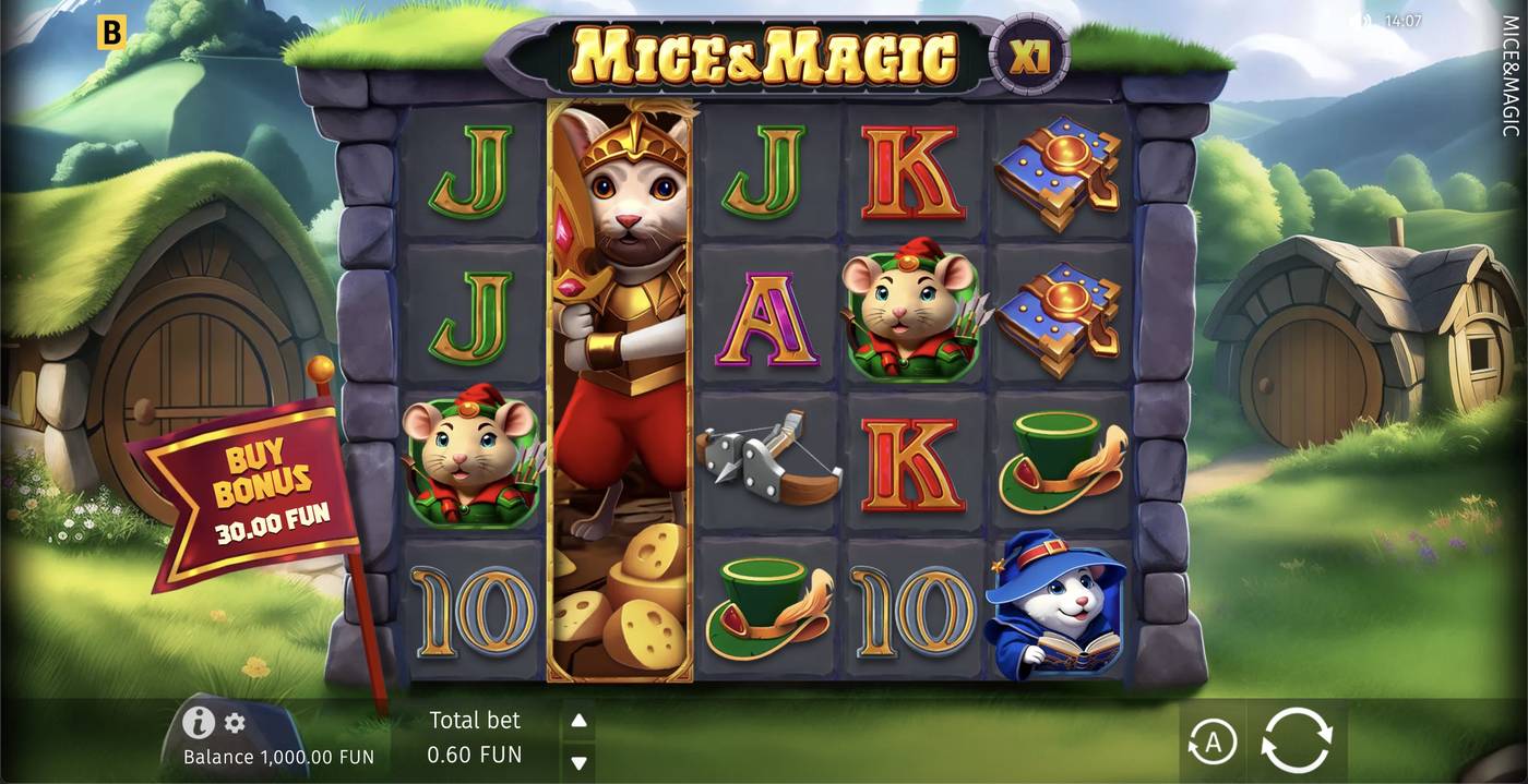 Mice & Magic Wonder Spin: image of main menu